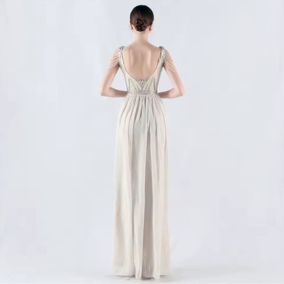 Elegant Silver Evening Gown - Picture 12 of 15